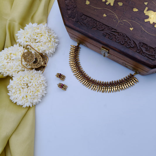 Traditional Mullamottu necklace set