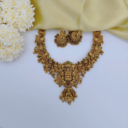 Bridal temple lakshmi necklace