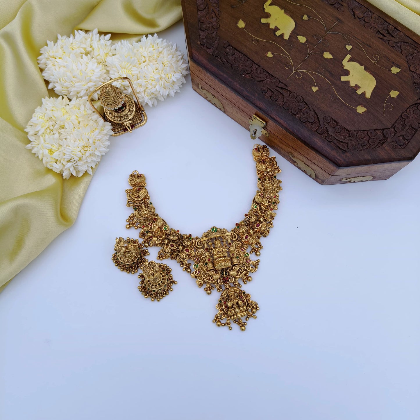 Bridal temple lakshmi necklace