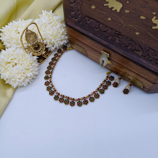 Diya flower necklace