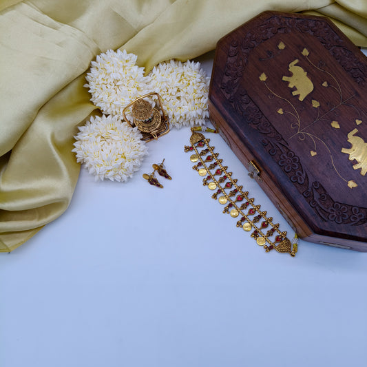 Traditional coin motif choker