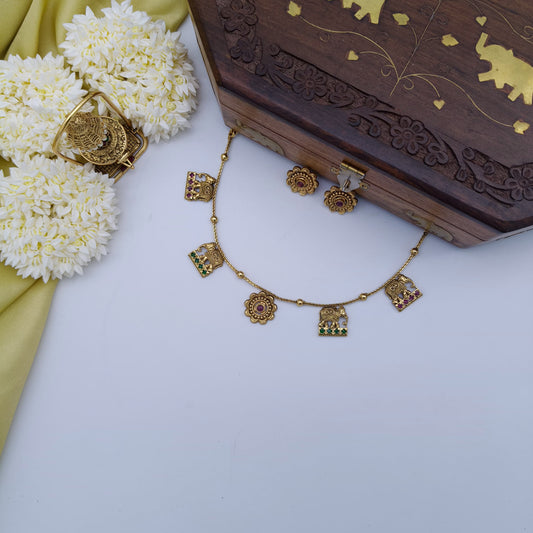 Elephant flower necklace set