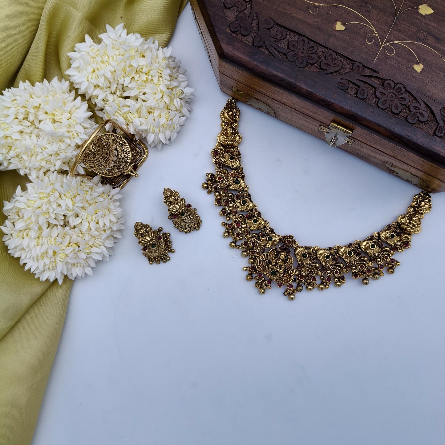 Bridal peacock necklace set