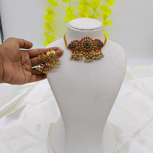 Rajagopika Floral Choker Set