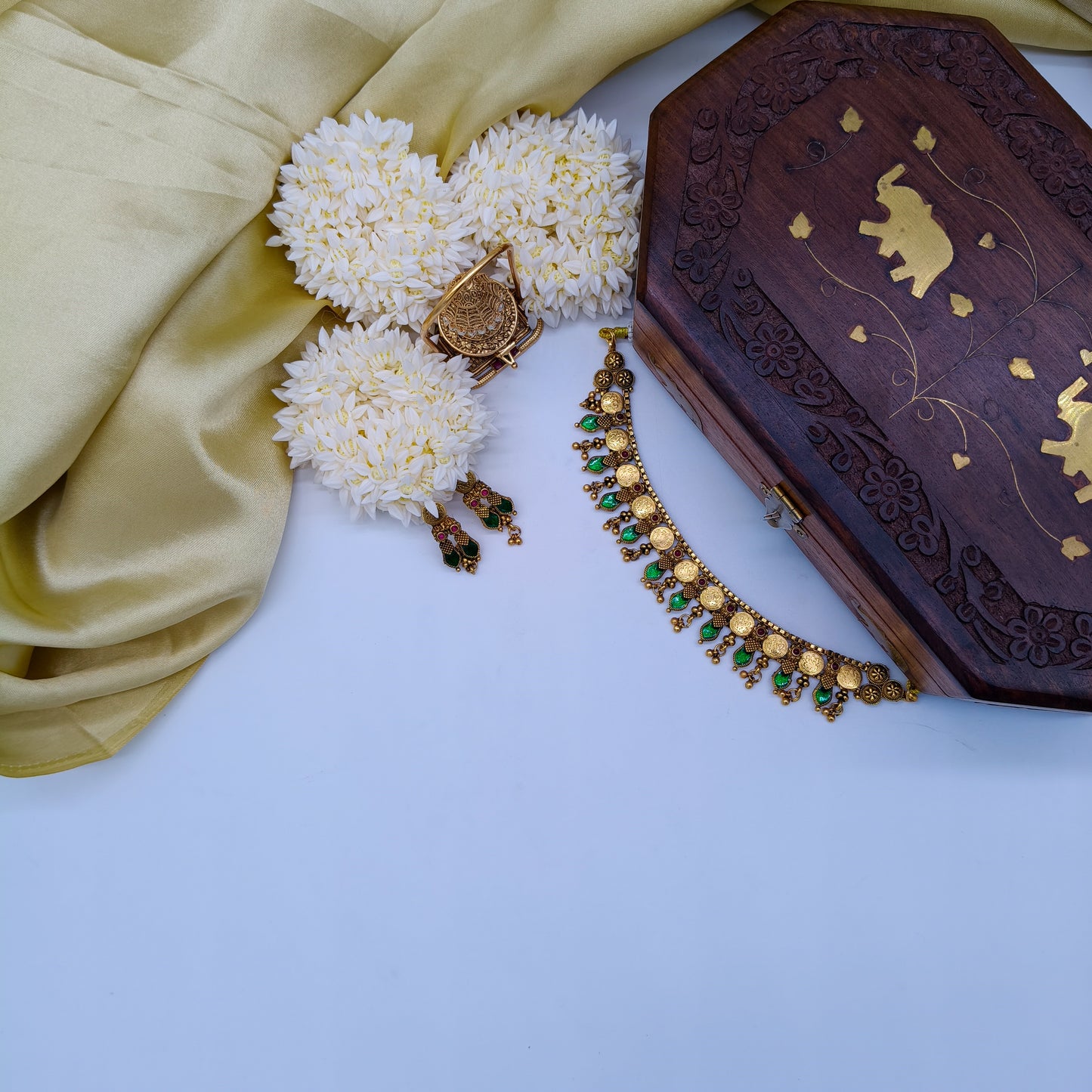 Coin-inspired antique palakka choker