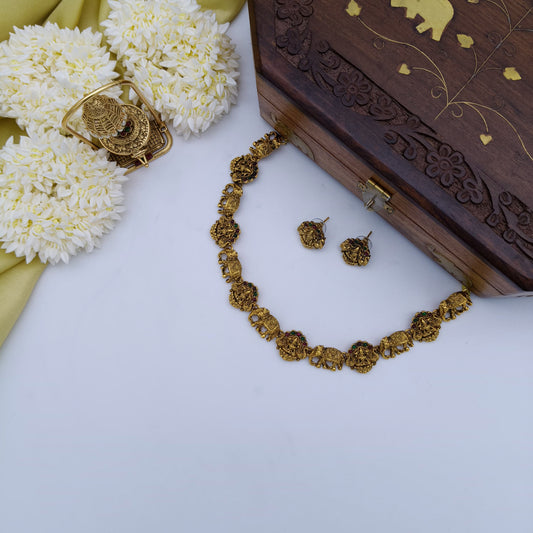 Elephant lakshmi necklace set