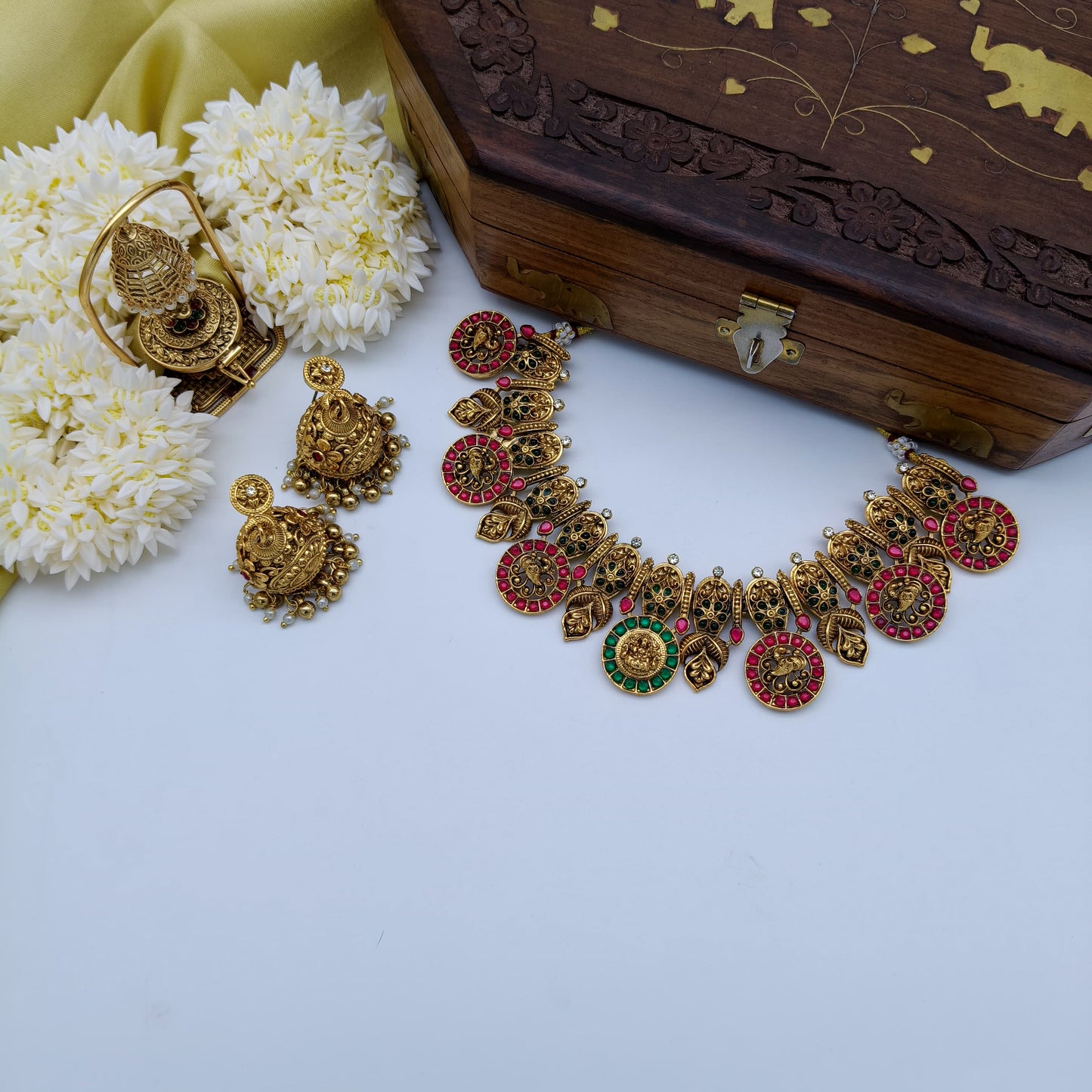 Premium bridal kemp necklace set