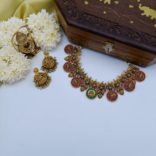 Premium bridal kemp necklace set