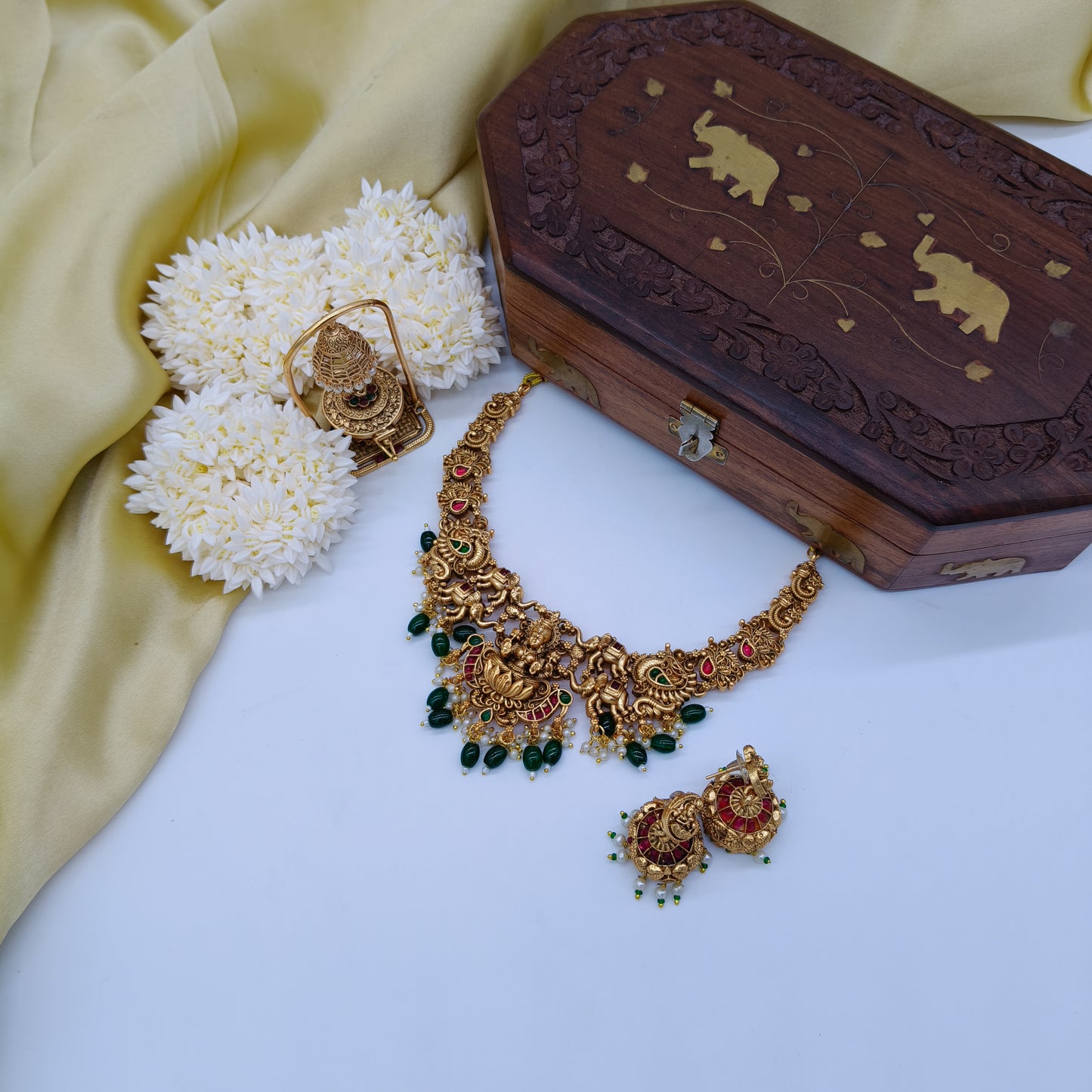 Green kundan bridal necklace