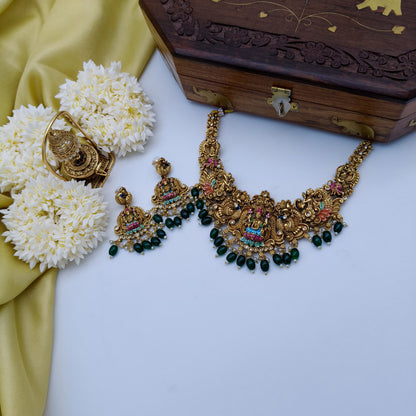 Lakshmi painted bridal necklace set