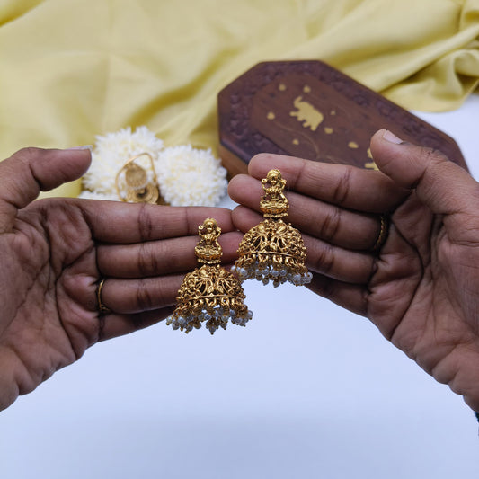 Gold lakshmi earrings