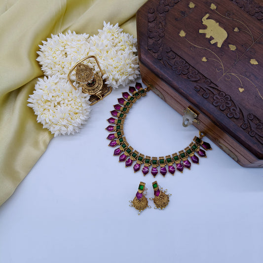Purple palakka necklace