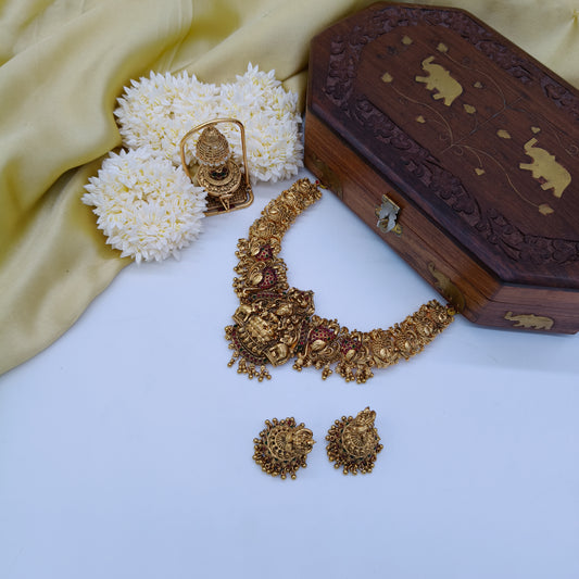 Traditional meenakari bridal necklace