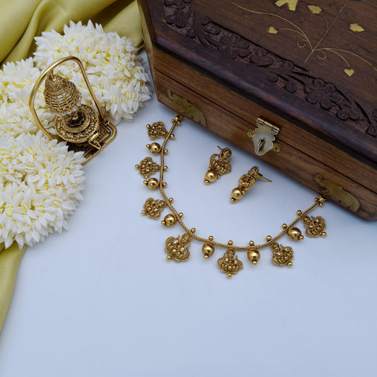 Lakshmi motifs necklace