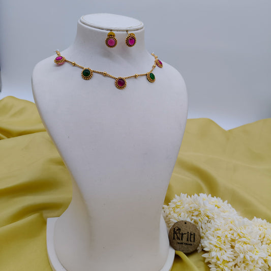 Dual Stone Delicate Necklace